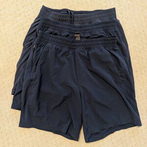 3x Navy Pacebreaker Shorts, 7" w/ Liners